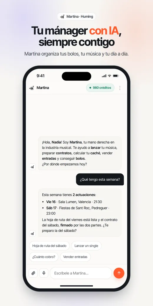 Martina en la app de Huming